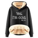 Christmas Fleece Hoodies Warm Loose Hooded Pullover Trendy Top