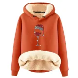 Christmas Fleece Hoodies Warm Loose Hooded Pullover Trendy Top