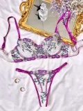 Autumn And Winter Fashionable Flower Embroidery See-Through Sexy Lingerie For Women