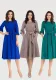 Women's Autumn Tie Round Neck Solid Color Balloon Sleeve Maxi Dress