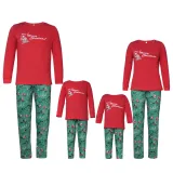 Cotton Outfit Autumn And Winter Santa Claus Printed Christmas Pajamas Parent-Child Set For The Whole Family