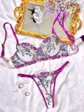 Autumn And Winter Fashionable Flower Embroidery See-Through Sexy Lingerie For Women