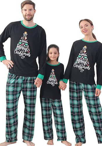 Christmas Plaid Pajamas Set Parent-Child Family Wear Home Clothes