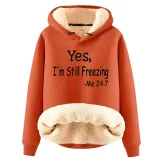 Christmas Fleece Hoodies Warm Loose Hooded Pullover Trendy Top