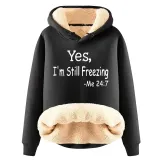 Christmas Fleece Hoodies Warm Loose Hooded Pullover Trendy Top