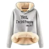 Christmas Fleece Hoodies Warm Loose Hooded Pullover Trendy Top