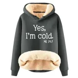 Christmas Fleece Hoodies Warm Loose Hooded Pullover Trendy Top