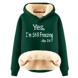 Christmas Fleece Hoodies Warm Loose Hooded Pullover Trendy Top