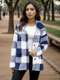 Women's Long Sleeve Plaid Button Loose Jacket With Pockets