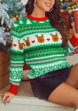 Christmas Women clothing loose cartoon jacquard knitting sweater