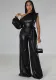 Women Autumn and Winter Wide Leg Sexy Solid Jumpsuit