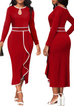 Sexy Fashion Hollow Long Sleeve Women's Dress