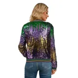Spring Autumn Women's Long Sleeve Sequined Jacket
