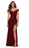 Elegant Off Shoulder Sequins Slit Evening Dress