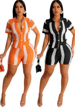 Knitting Women's Suit Sexy Fashionable Short Sleeve Sweater Shorts Two-Piece Set