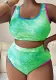 Women Contrast Color Tie Dye Sexy Swimwear