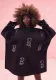 Women Hooded Long Sleeve Fleece Loose Casual Beaded Dress
