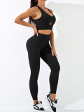 Tight Fitting Sexy Yoga Wear Yoga Bra Butt Lift High-Waisted Sports Pants Fitness Two Piece Set