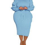 Trendy Long Sleeve Sexy Slim Plus Size Bodycon Dress