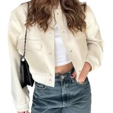Women Fall Single Breasted Solid Jacket