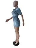 Spring/Summer Denim Short Sleeve Fashion Slim Fit Dress