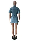Spring/Summer Denim Short Sleeve Fashion Slim Fit Dress