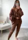 Women V-Neck Solid Button Sweater Two-Piece Set