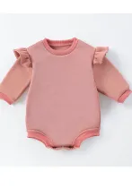 Girls Autumn and Winter Long Sleeve Solid Romper