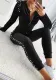 Women velvet Beaded Pleated Zipper Top and Pant Set