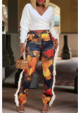 Women tassel printed pants