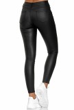 Women's High Waist Casual Pu Leather Tight Fitting Pants