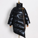 Winter and Spring style warm down cotton coat women's irregular loose cotton-padded Jacket