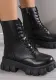 Plus Size Winter and Spring Leather Martin Boots Round Toe Thick Heel Thick Sole Women's Fashion Boots