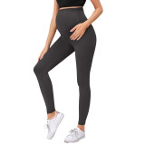 Maternity Solid Color Wide Waist Belly Support Exercise Tight Fitting Pants