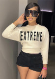 Women's autumn and winter fashion Letter versatile knitting Round Neck long-sleeved slim sweater