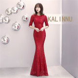 Long Sequin Half Sleeve Plus Size Fat Beauty Mermaid Formal Party Evening Dress