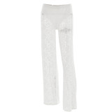 Summer sexy and versatile lace See-Through high-waisted Patchwork long straight pants