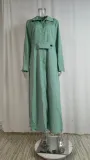 Fall Chic Career Strappy Solid Slim Waist Long Sleeve Irregular Shirt Dress