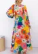 Spring long-sleeved print lace-up Open Waist Holidays street fashion dress for women