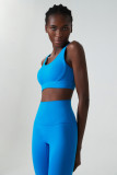 Plus Size Deep U Back Sports Bra Women's Shockproof One Cup Fitness Yoga Bra Vest