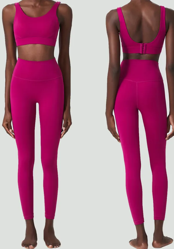 Autumn and winter breathing deep u back sports bra long pants yoga wear women's sports fitness wear two-piece set