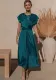 Women's Wedding Party Evening Dresses Lace-Up Slim Waist Ruffle Midi Dress