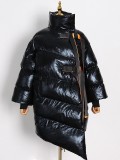 Winter and Spring style warm down cotton coat women's irregular loose cotton-padded Jacket