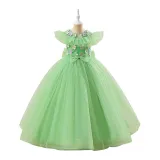 Girl high waist sleeveless evening gown princess dress