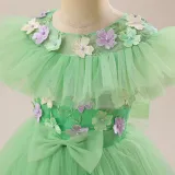 Girl high waist sleeveless evening gown princess dress
