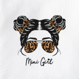 Girl Printed Long Sleeve Top + Leopard Print Pants