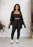 Women Casual Camisole Jacket Pant Three-Piece