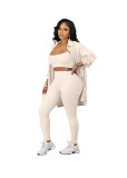 Women Casual Camisole Jacket Pant Three-Piece