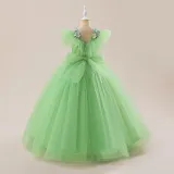 Girl high waist sleeveless evening gown princess dress
