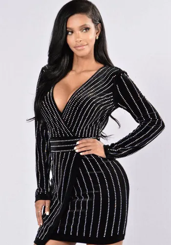 Women Sexy Beaded Bodycon Dress